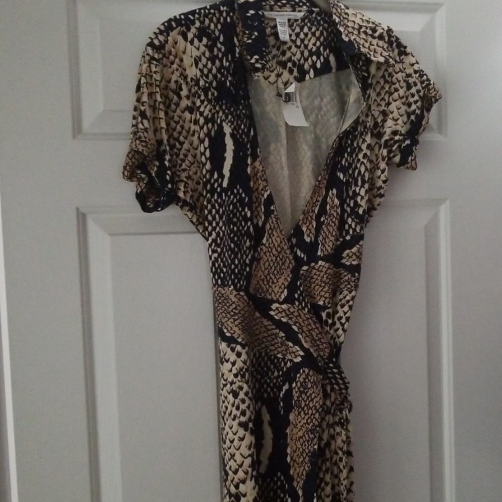 DVF snake print wrap dress